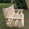 Mission Style Amish Porch Swing side view