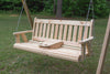 Mission Porch Swing - Knotty Pine with Portable Cup Holder